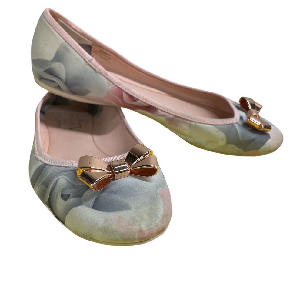 Ted Baker Graphic Ballet Flat with Bow Size 40